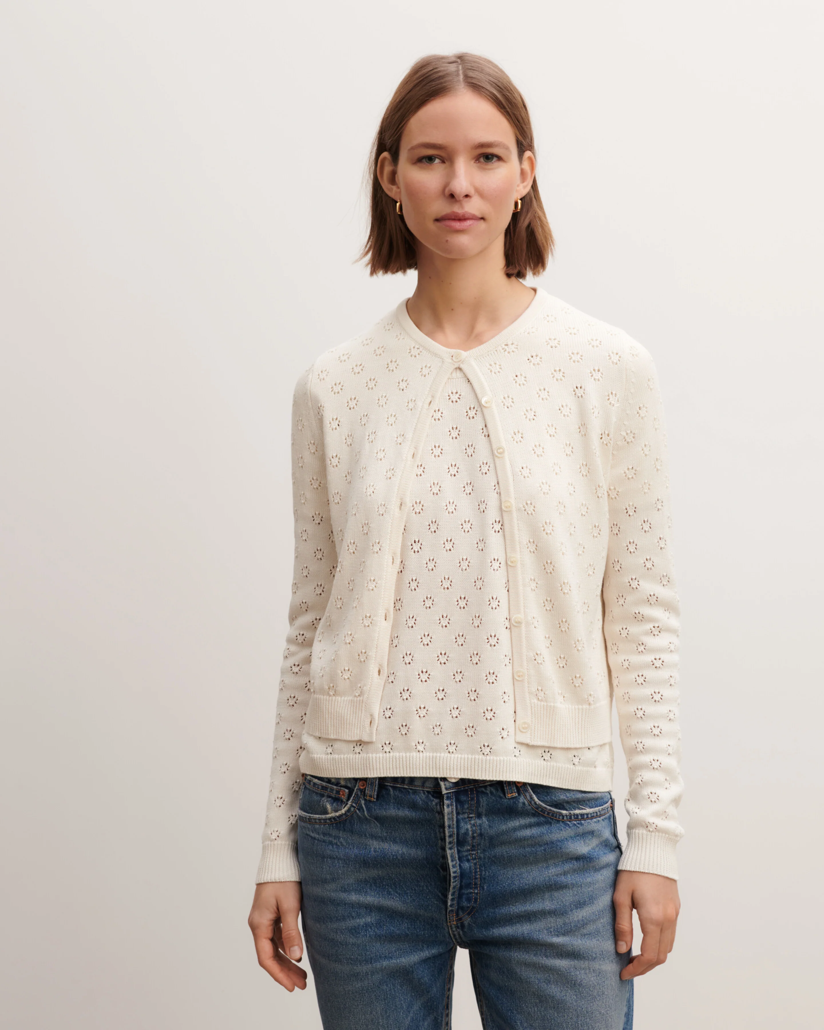 Cardigan en pointelle