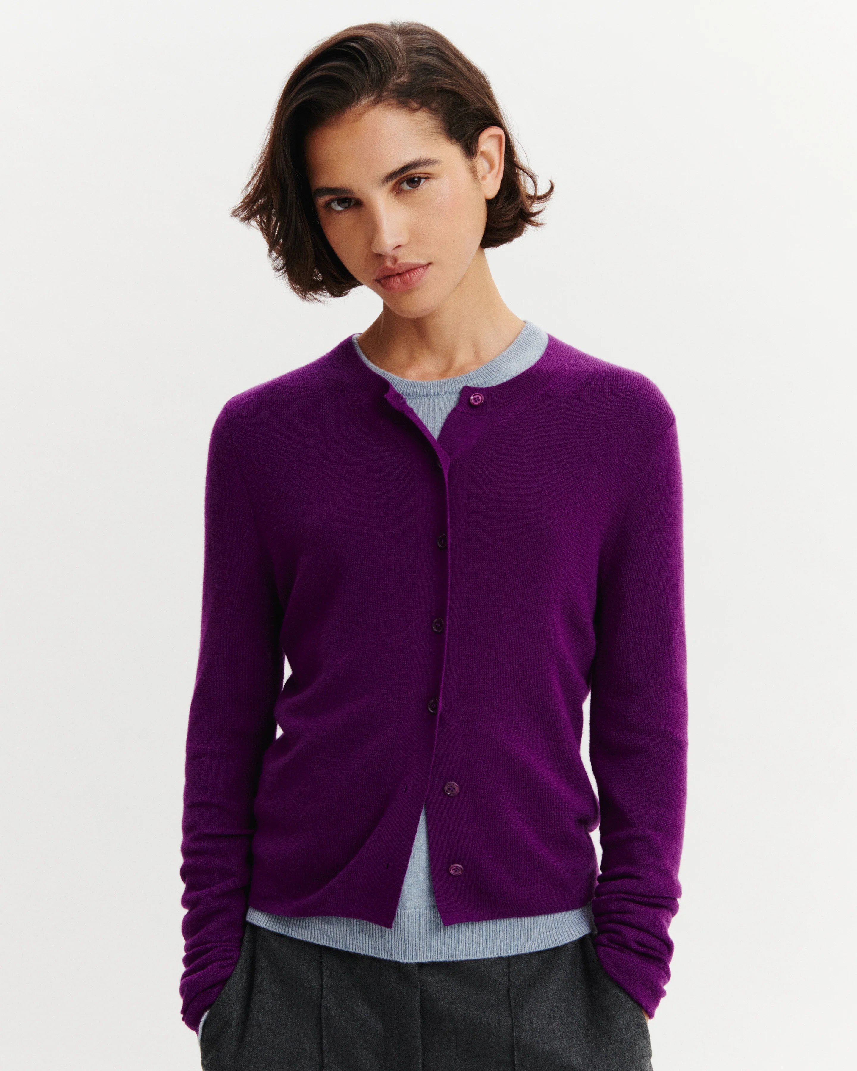 Cardigan maille unie