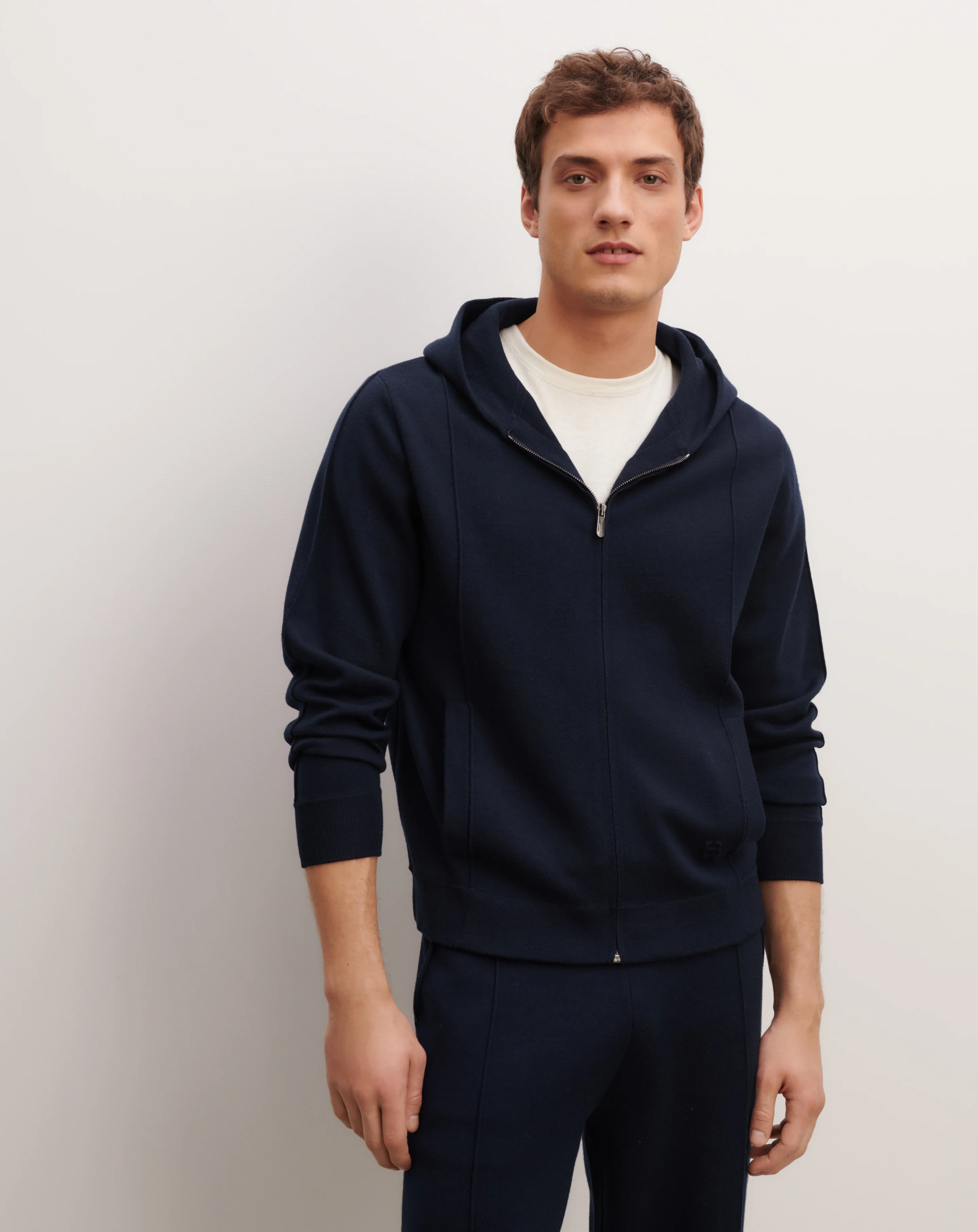 Pull à capuche double face