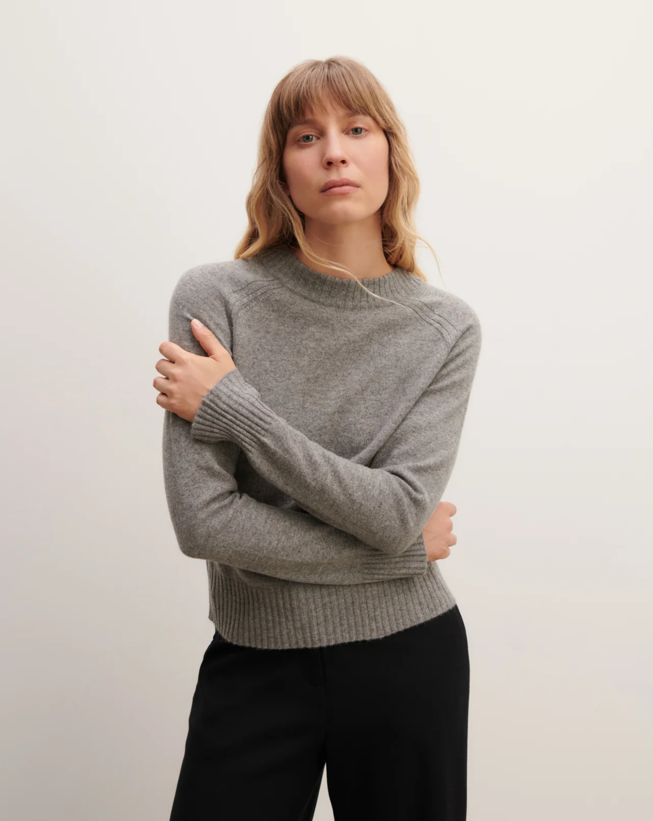 Pull col rond ajusté