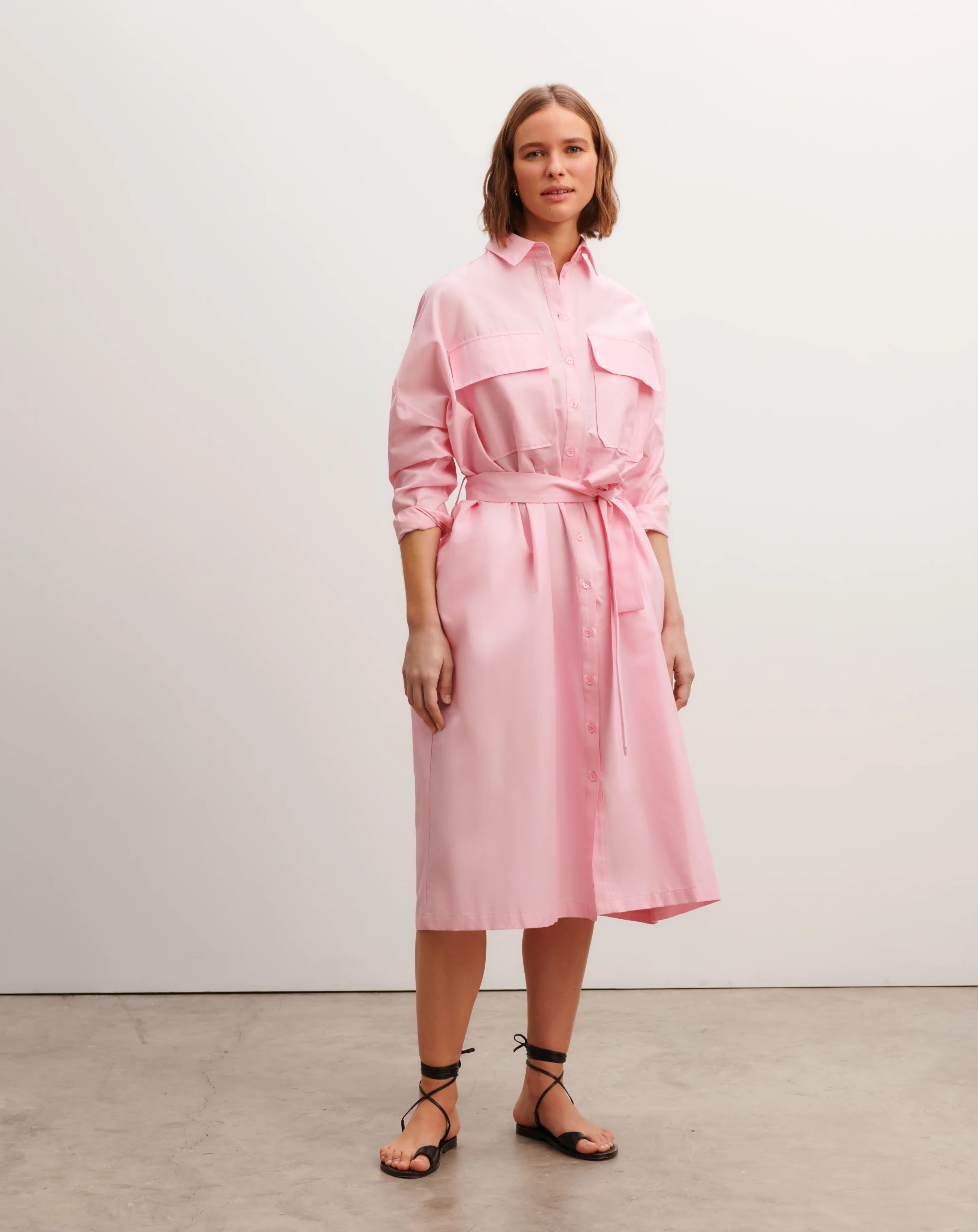 Robe chemise ceinturée