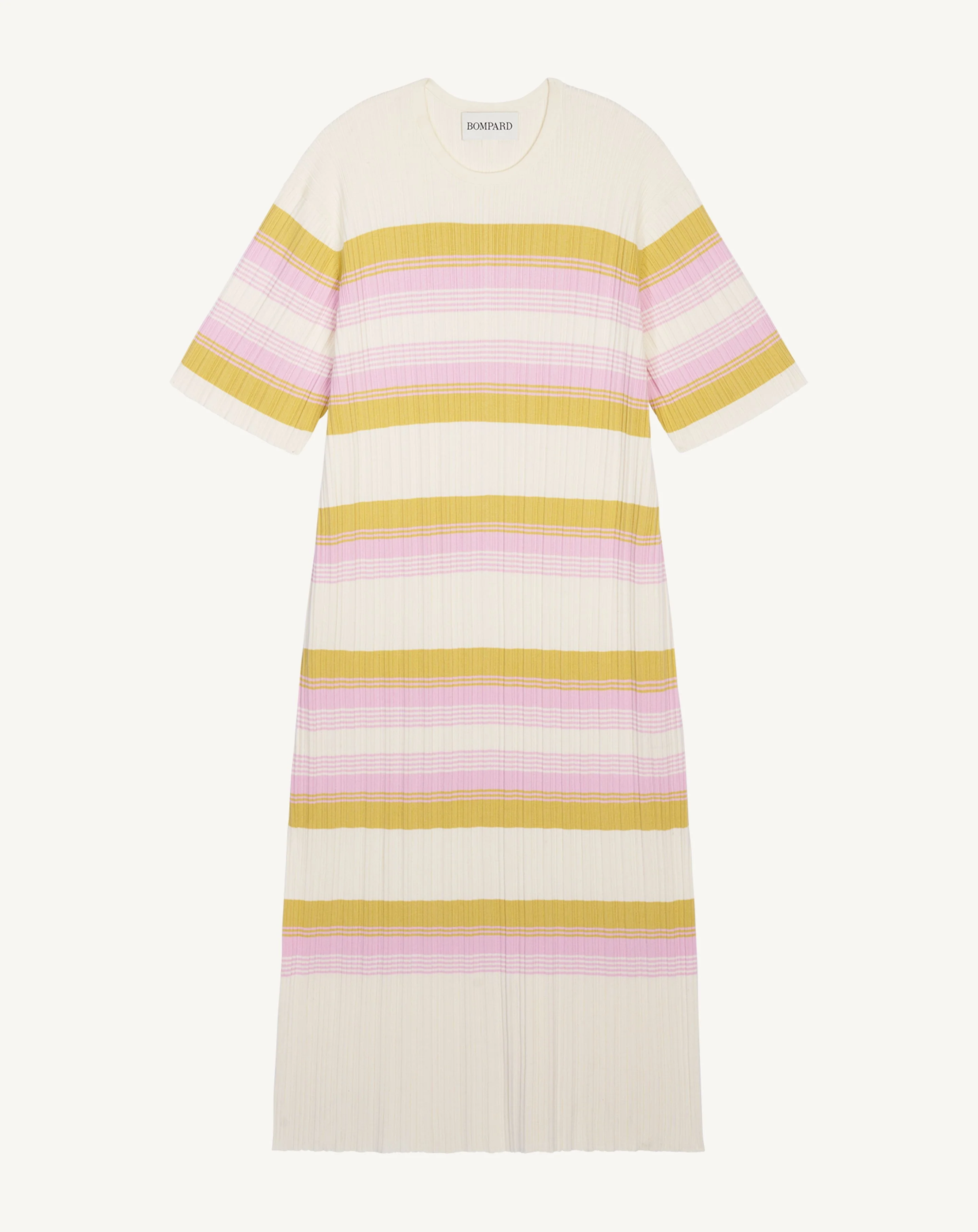 Robe T-shirt rayée à côtes - Image 4