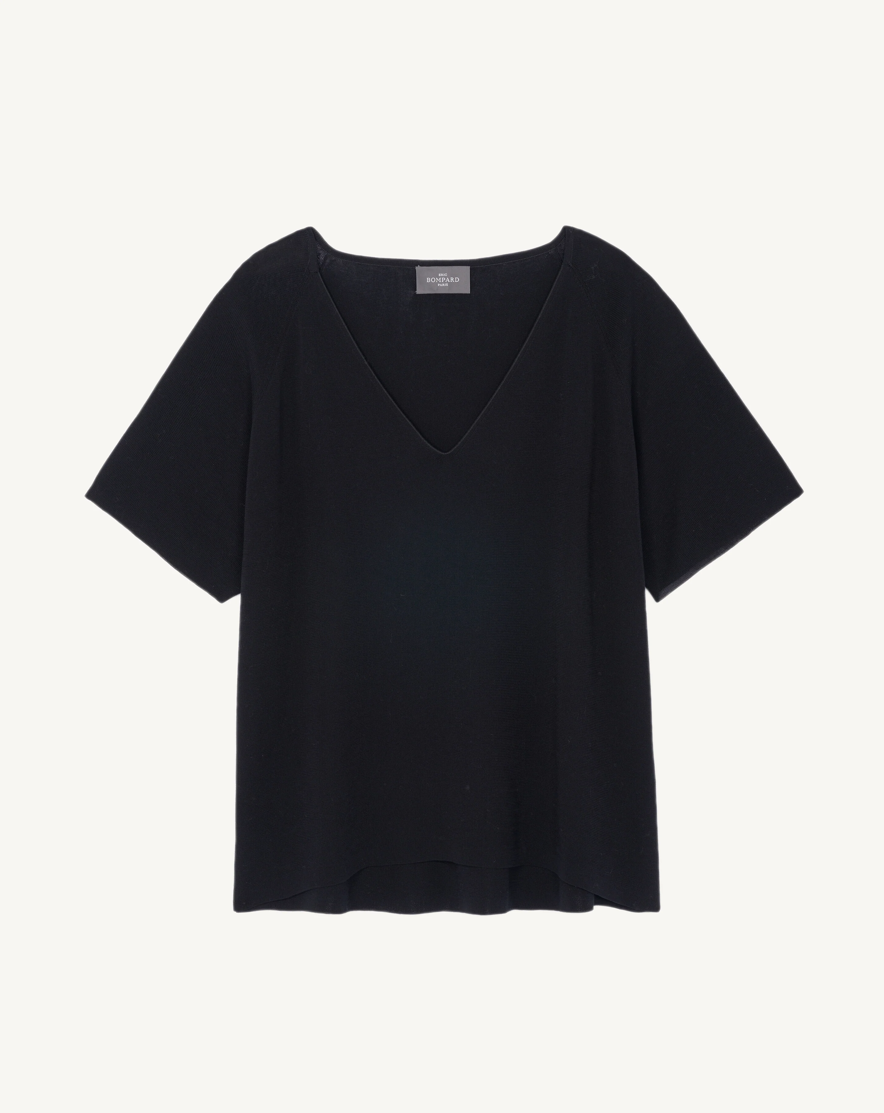 Top col V maille unie - Image 4
